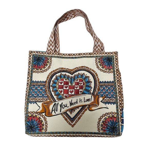 Brighton Believe In Love Canvas Tote Bag “all you need is love” NWOT - Picture 1 of 8